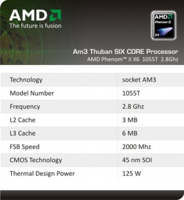 AMD S. AM3 Phenom II X6 1055T  large